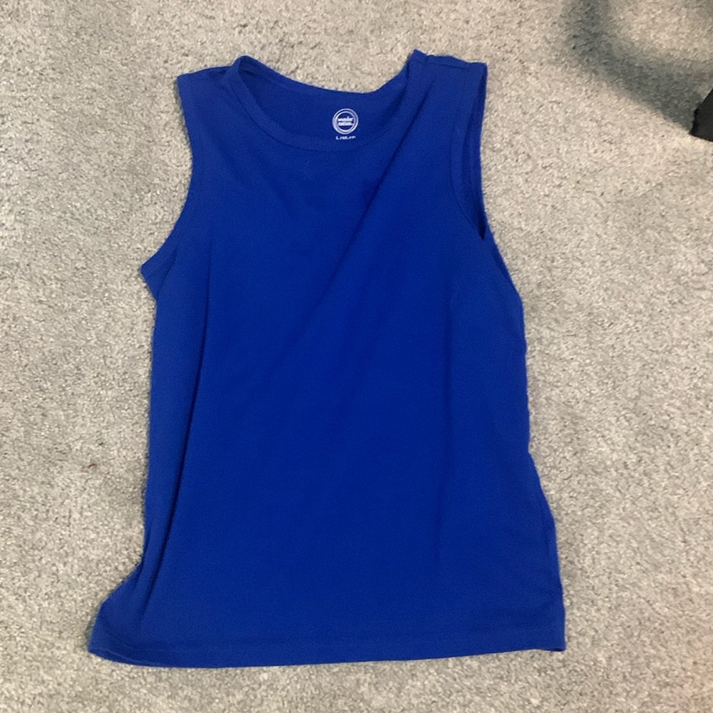 Blue Wonder Nation Tank Top No Sleeves Size Large 10-12 Youth Boys